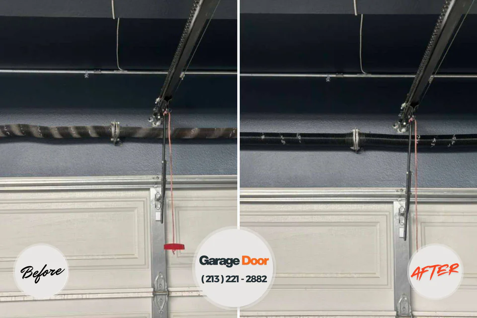 Before and after: garage door repair Kentland, IN